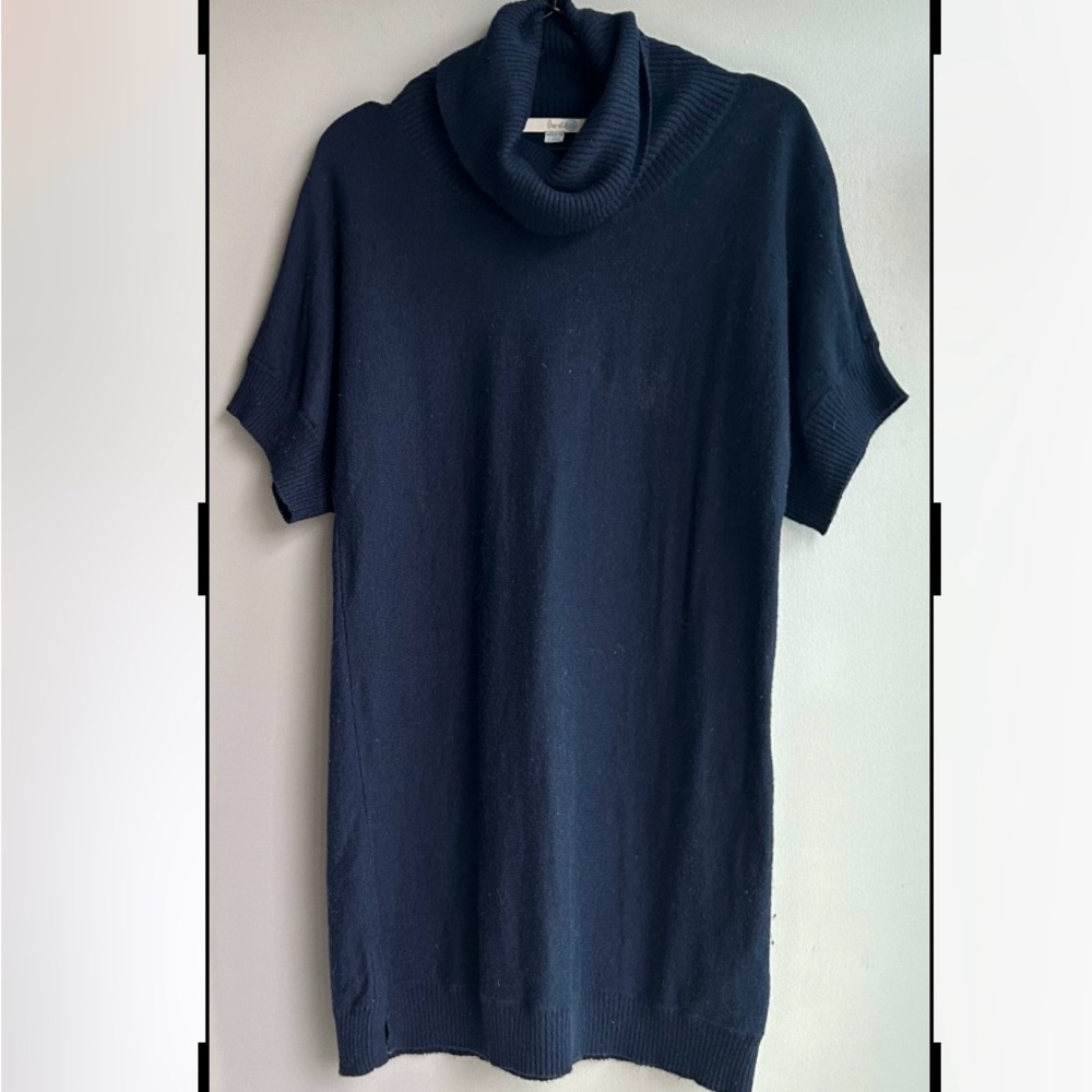 BODEN navy cotton knit short sleeve soft neck dress